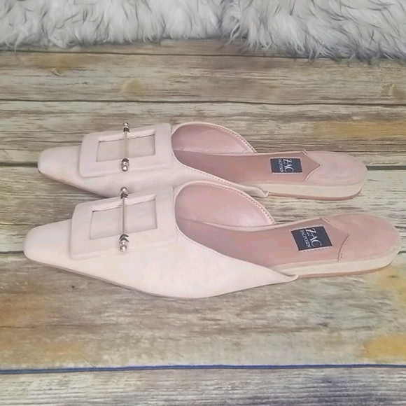 ZAC Zac Posen Shoes - ZAC POSEN Beige Suede Mules Size 6.5 NWOT
